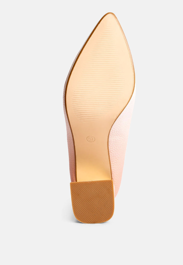harlow metallic accent block heel pumps by ruw#color_beige-white