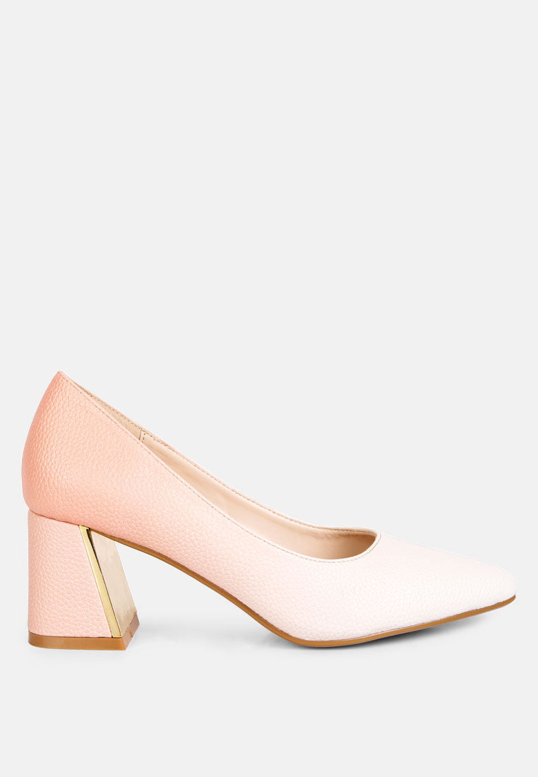 harlow metallic accent block heel pumps by rag#color_beige-white