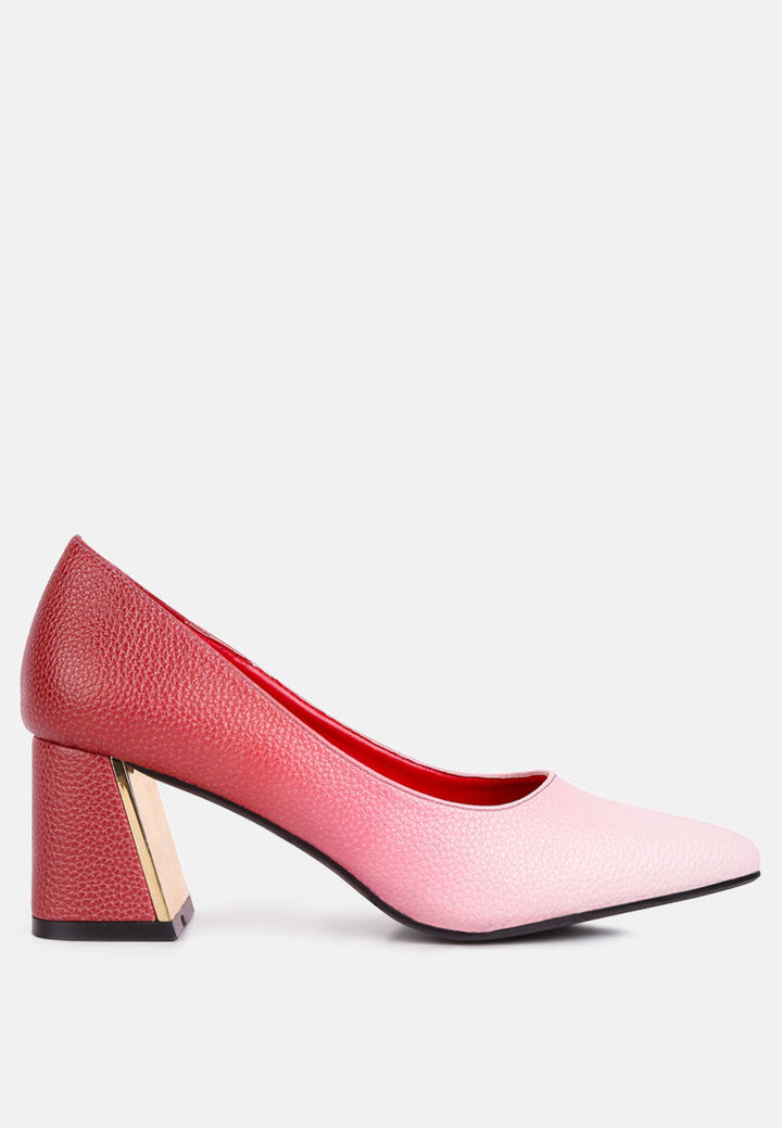 harlow metallic accent block heel pumps#color_red-white