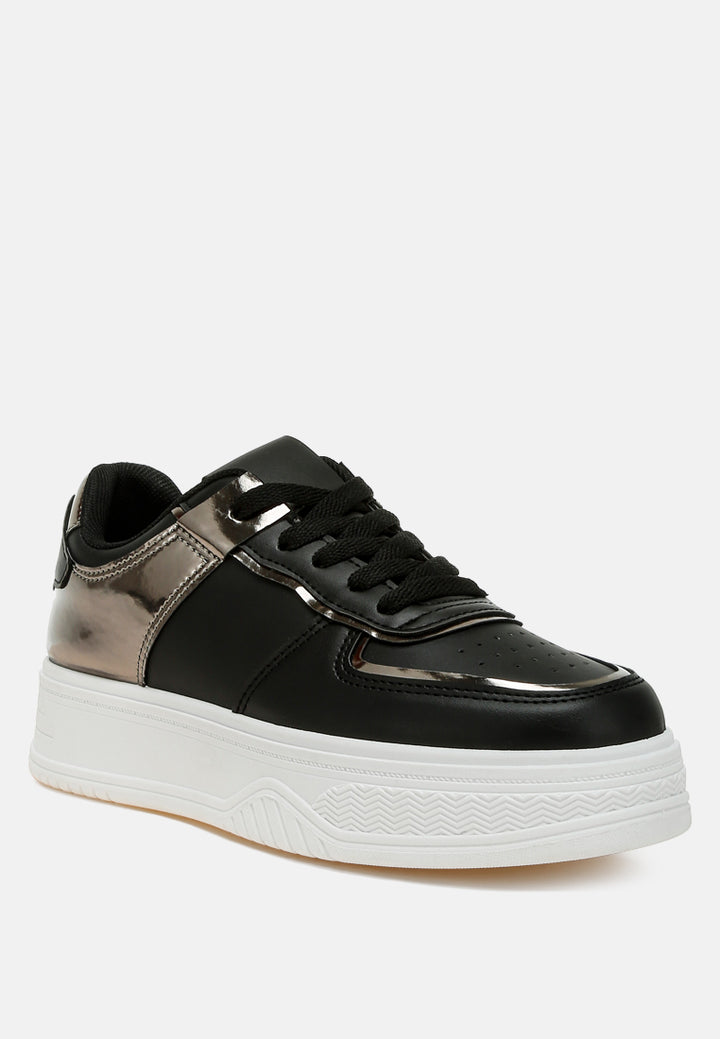 scouts metallic paneling platform sneakers#color_black