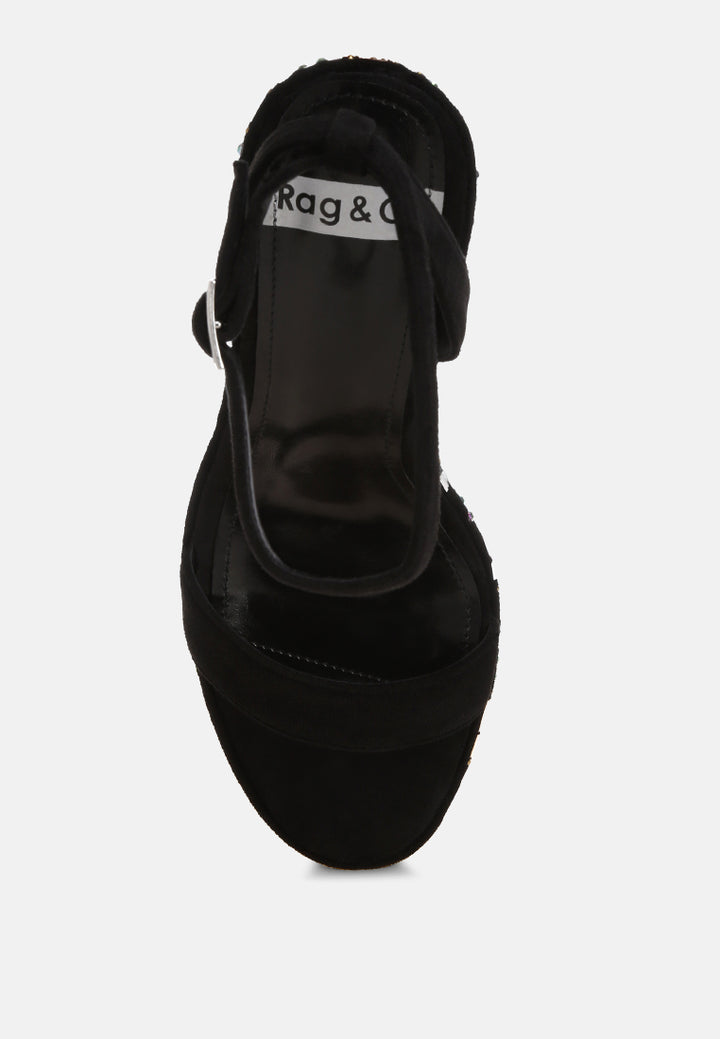 sandalias de fiesta con cuña y adornos de mosaico metropolis#color_black-suede