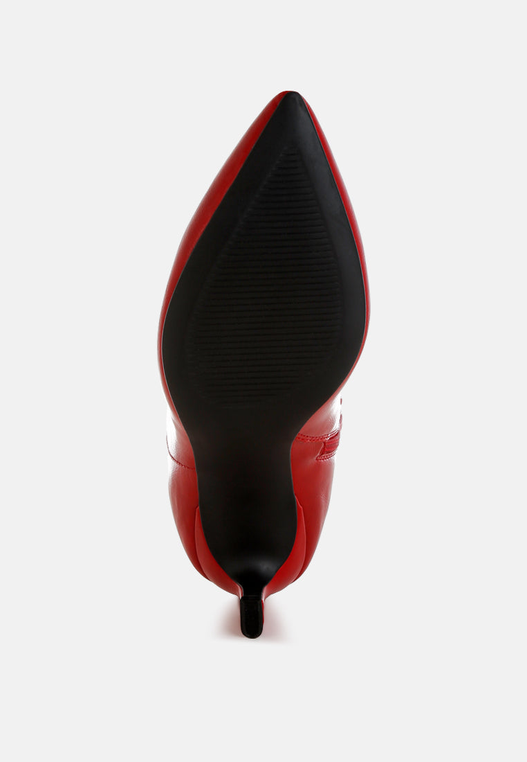 migelo faux leather ankle boots#color_red