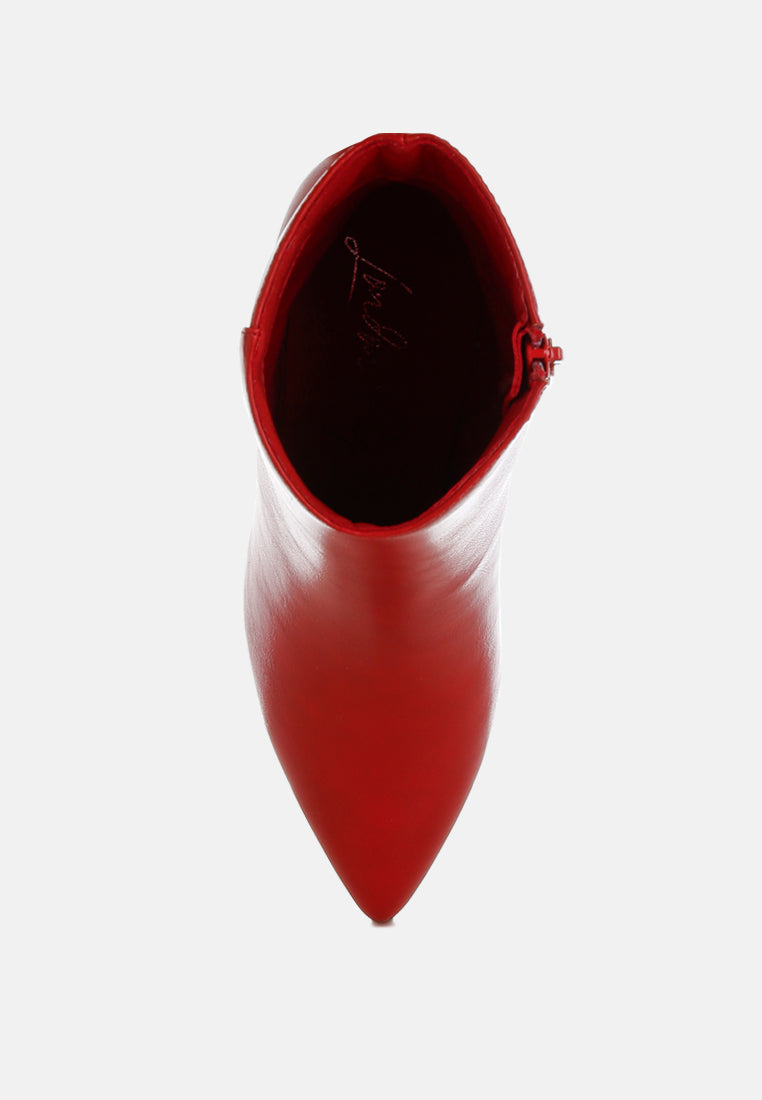 migelo faux leather ankle boots#color_red