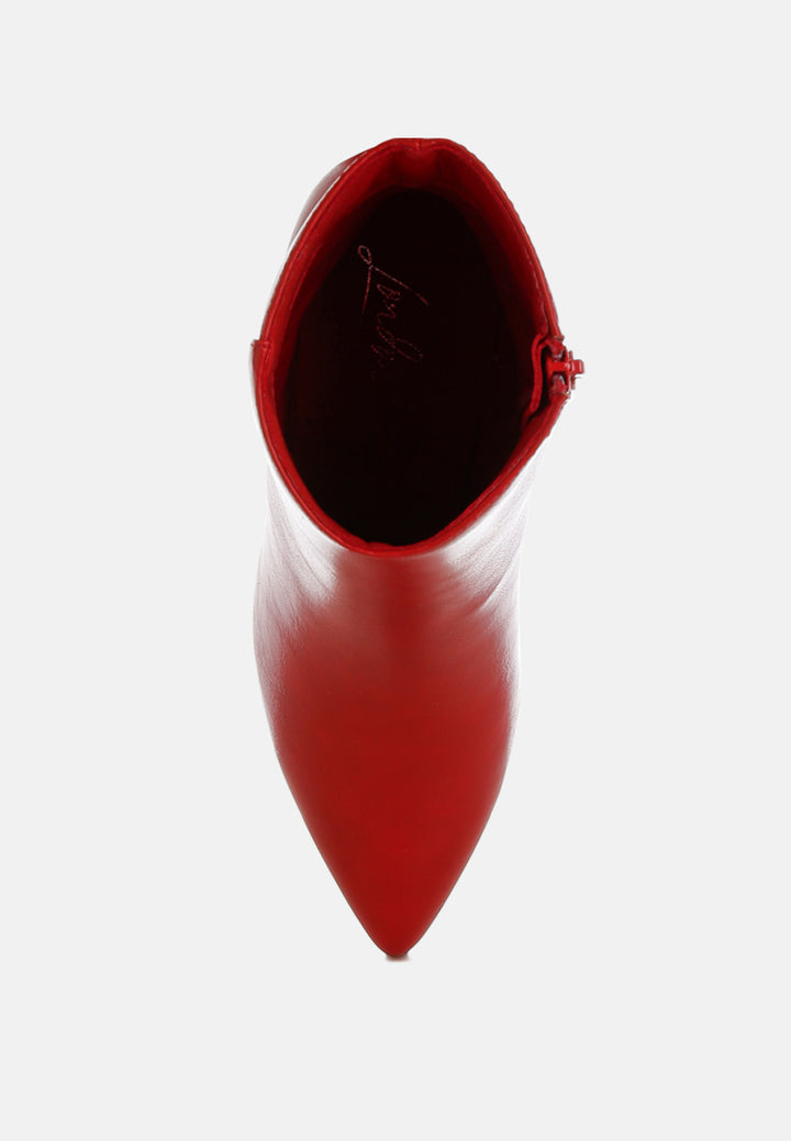 migelo faux leather ankle boots#color_red