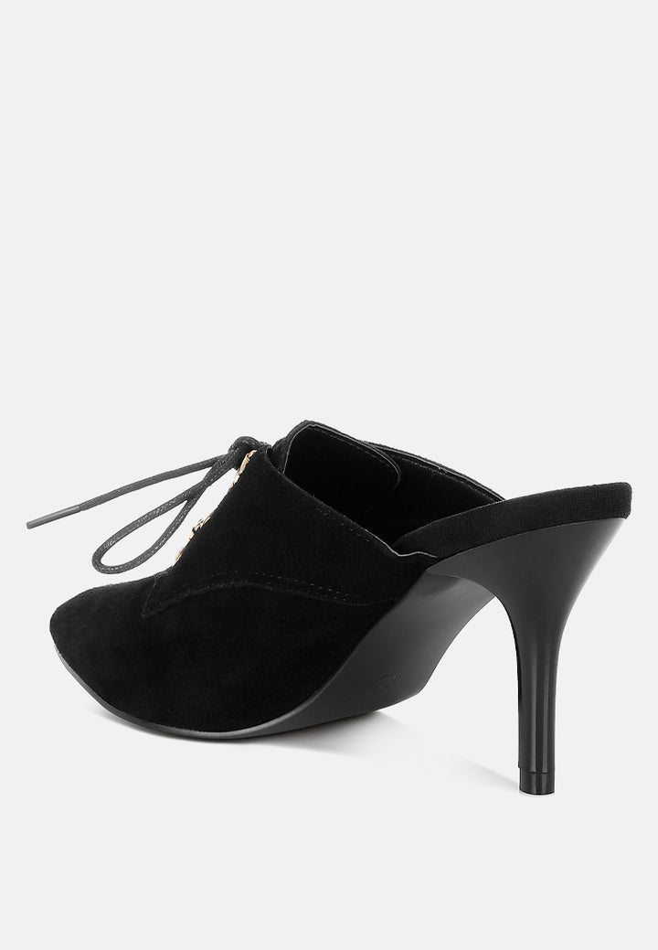 genuine suede leather stiletto mules by rag#color_black