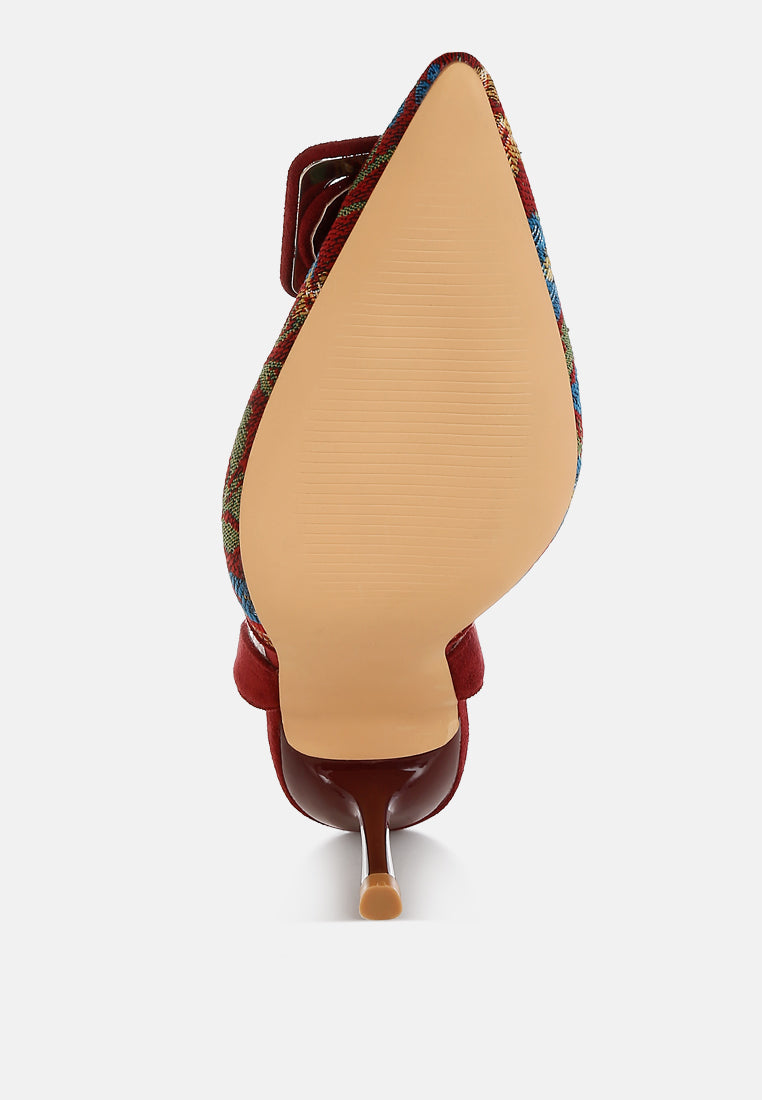 embroidered buckle detail stiletto heels by mode#color_burgundy