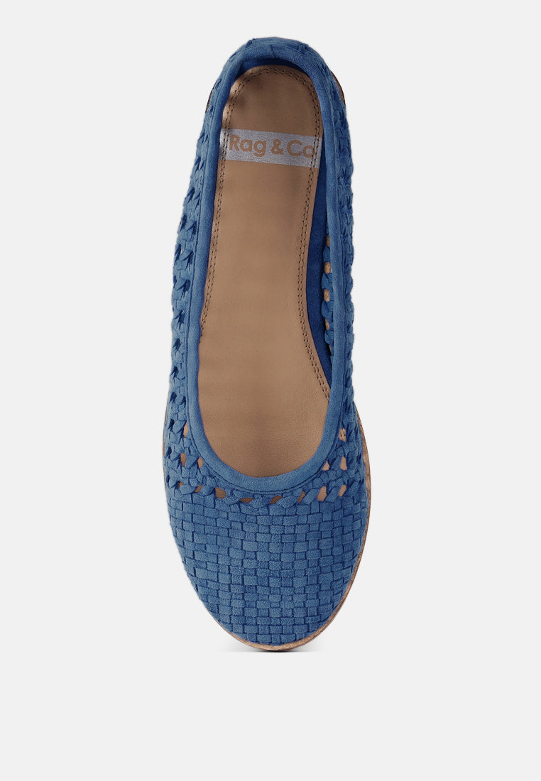 Zapatos planos de piel de ante suave hechos a mano miyako#color_blue
