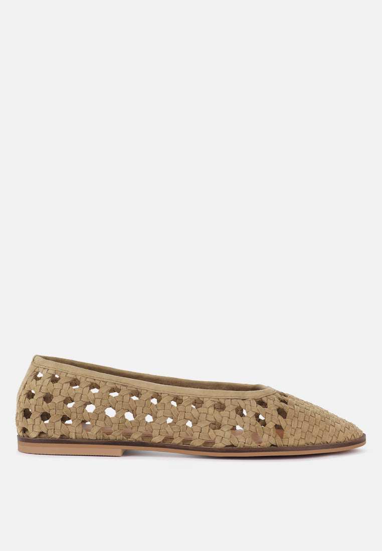 Miyako zapatos planos de cuero de gamuza suave hechos a mano #color_tan