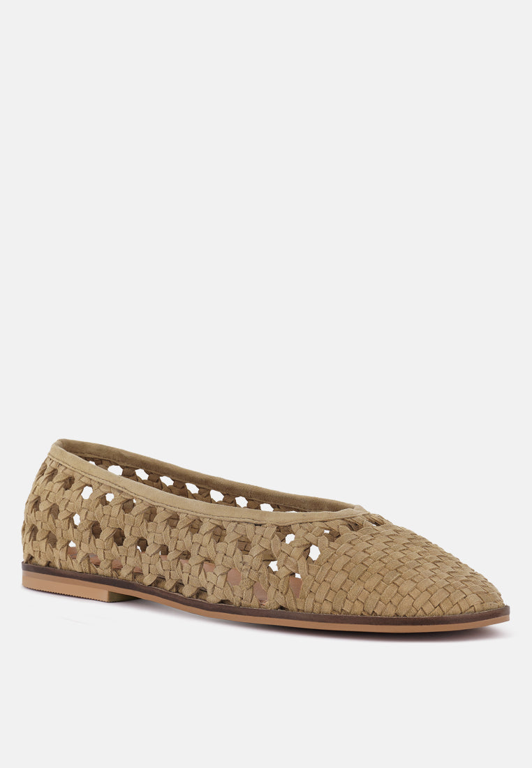 Miyako zapatos planos de cuero de gamuza suave hechos a mano #color_tan