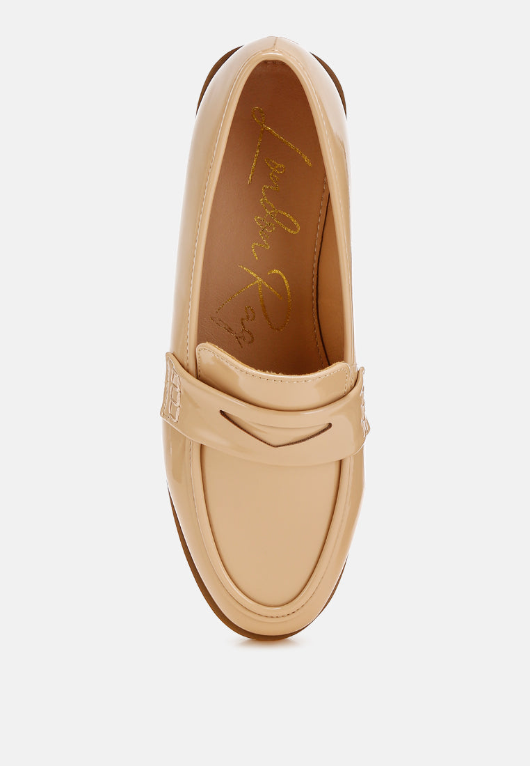 mogul penny strap detail loafers#color_beige