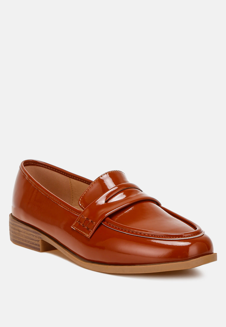 penny strap detail loafers by rag# color_brown