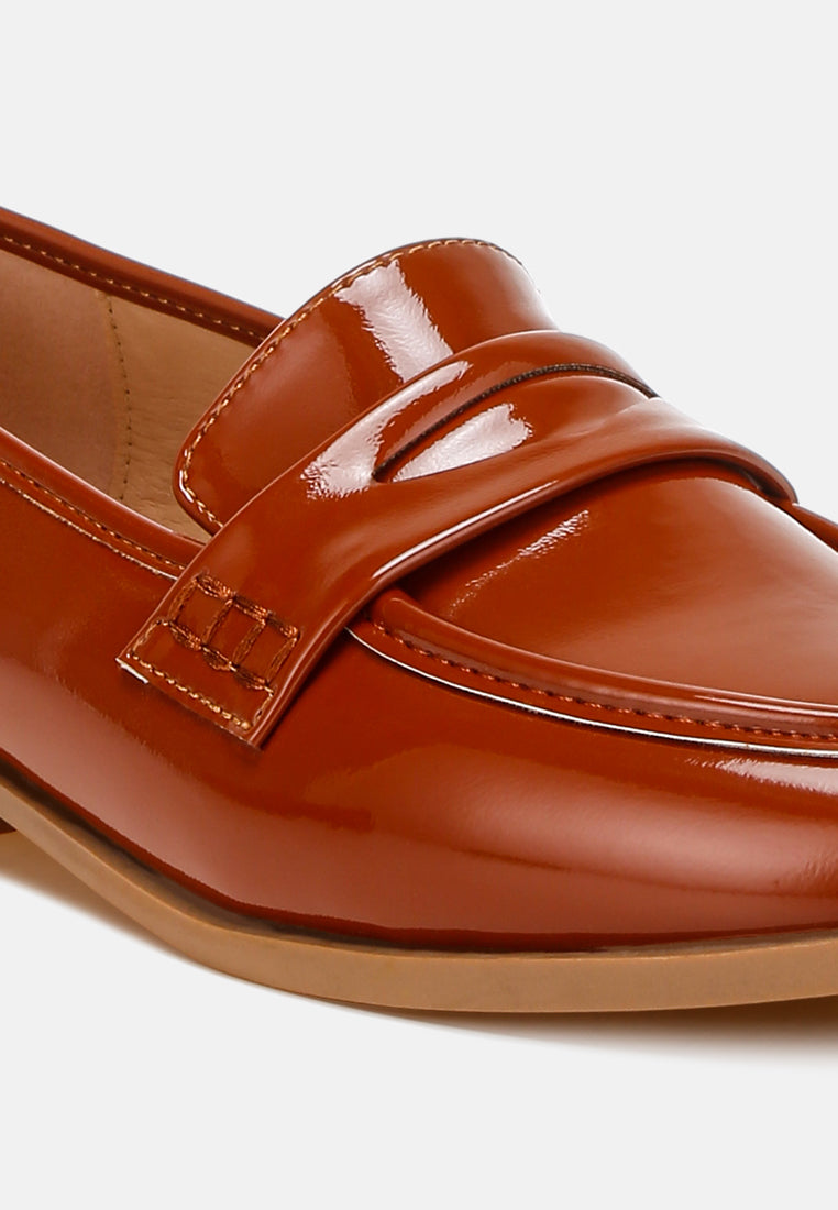 penny strap detail loafers by rag# color_brown