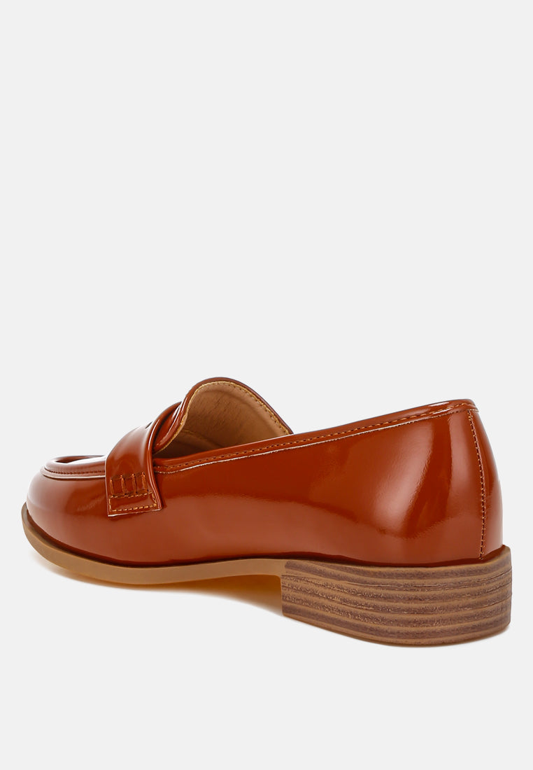 mogul penny strap detail loafers#color_brown