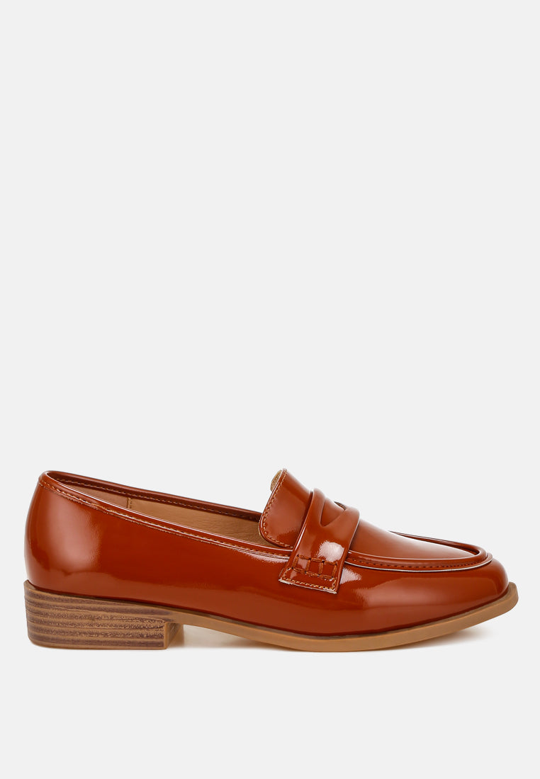 mogul penny strap detail loafers#color_brown