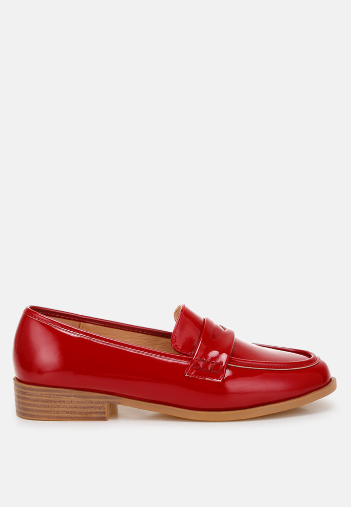 mogul penny strap detail loafers#color_red