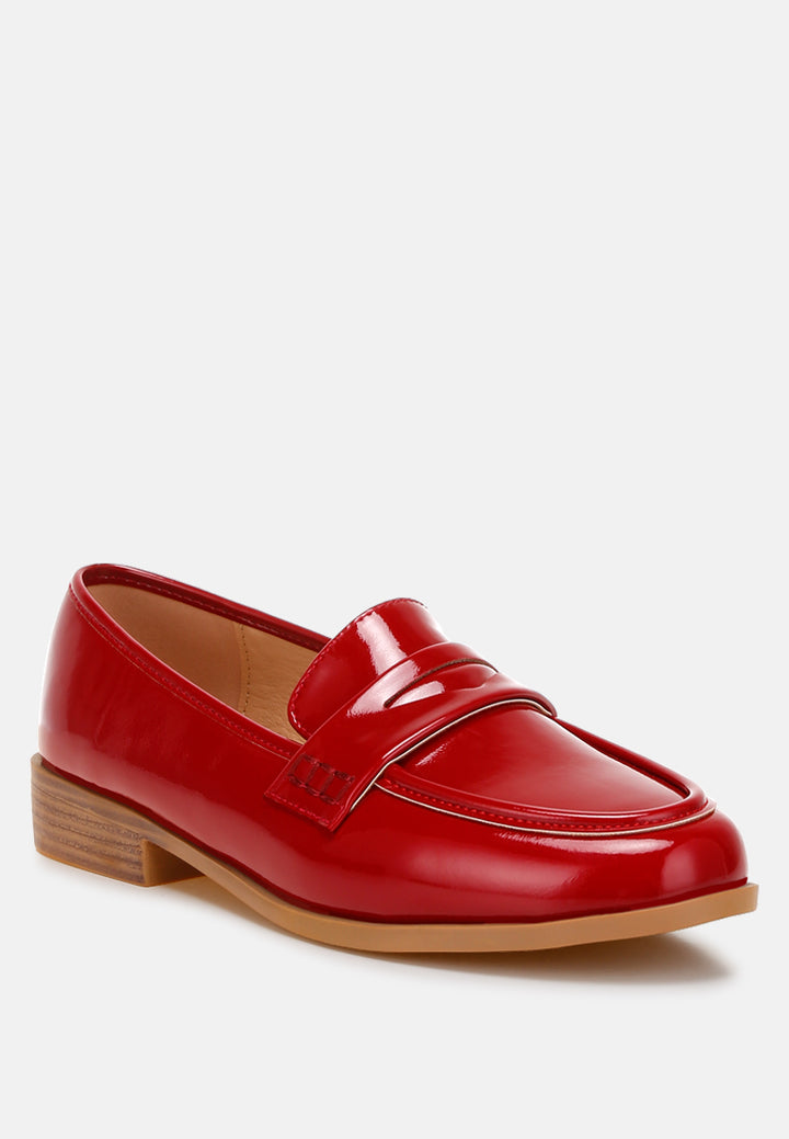 mogul penny strap detail loafers#color_red