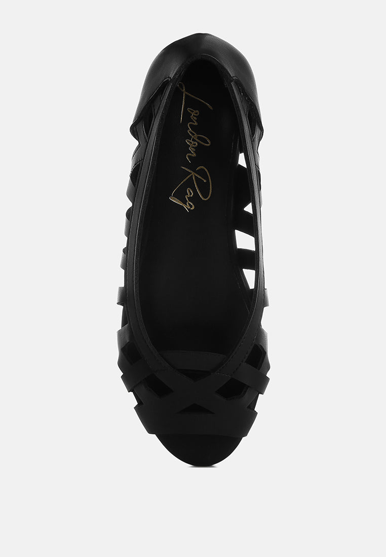 moira woven peep toe flats#color_black