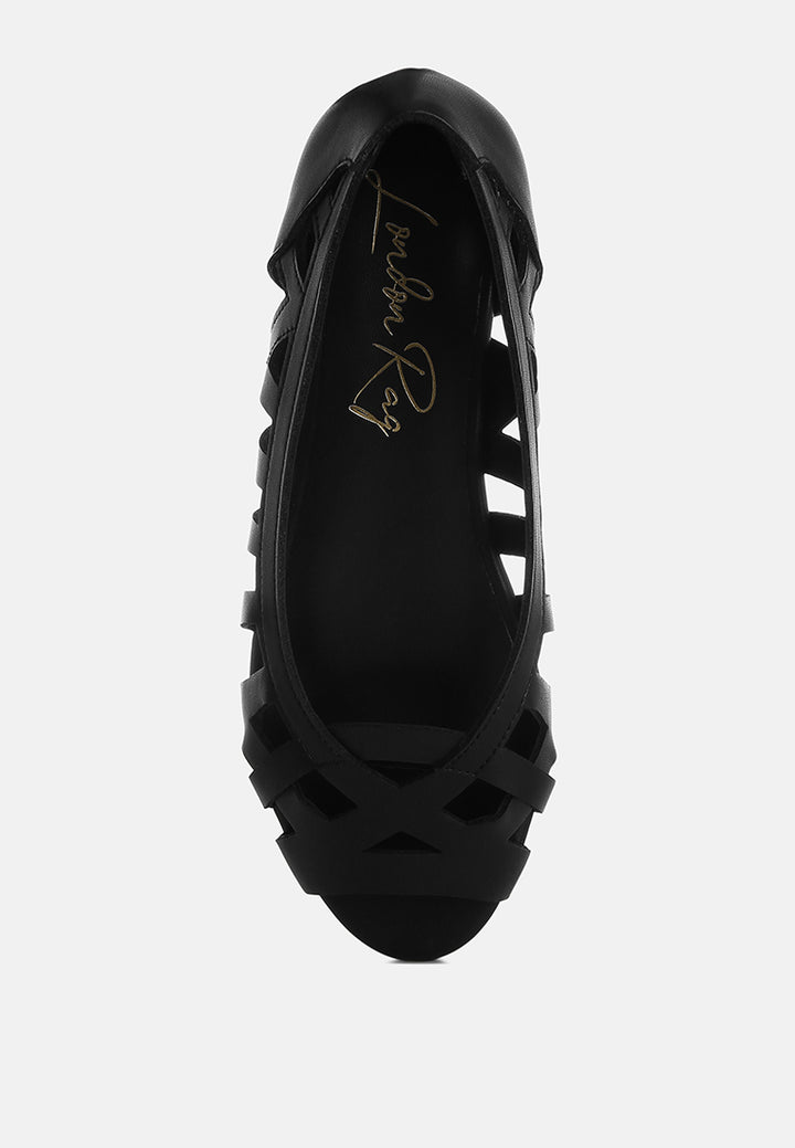 moira woven peep toe flats#color_black