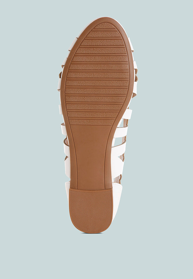 moira woven peep toe flats#color_white