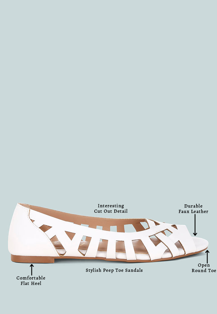 moira woven peep toe flats#color_white