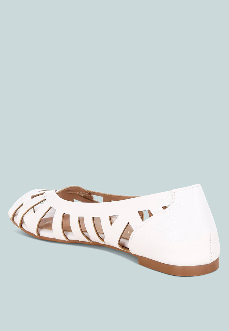 moira woven peep toe flats#color_white