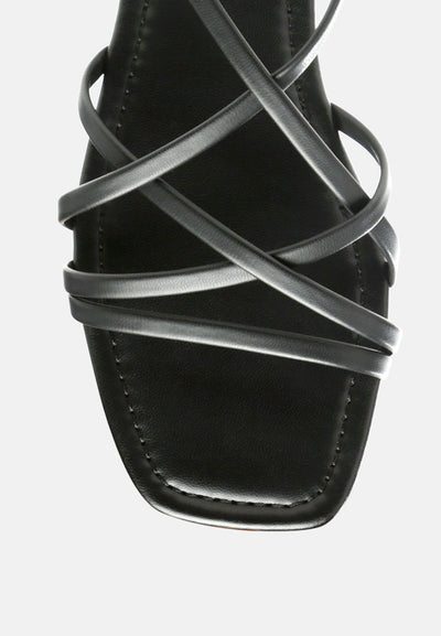 molly cuddles cross strap detail flat sandals#color_black