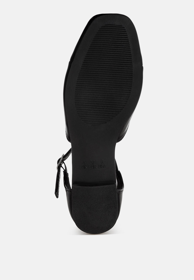 Montclair Two Tone Flat Sandals#color_black-smooth