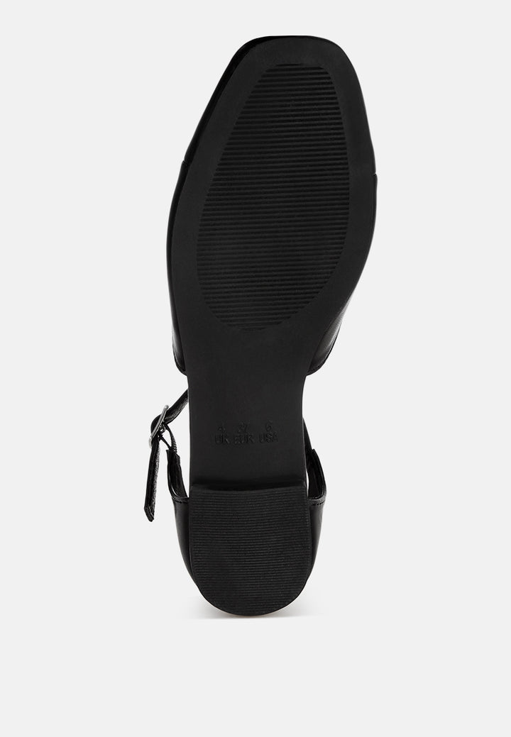 Montclair Two Tone Flat Sandals#color_black-smooth