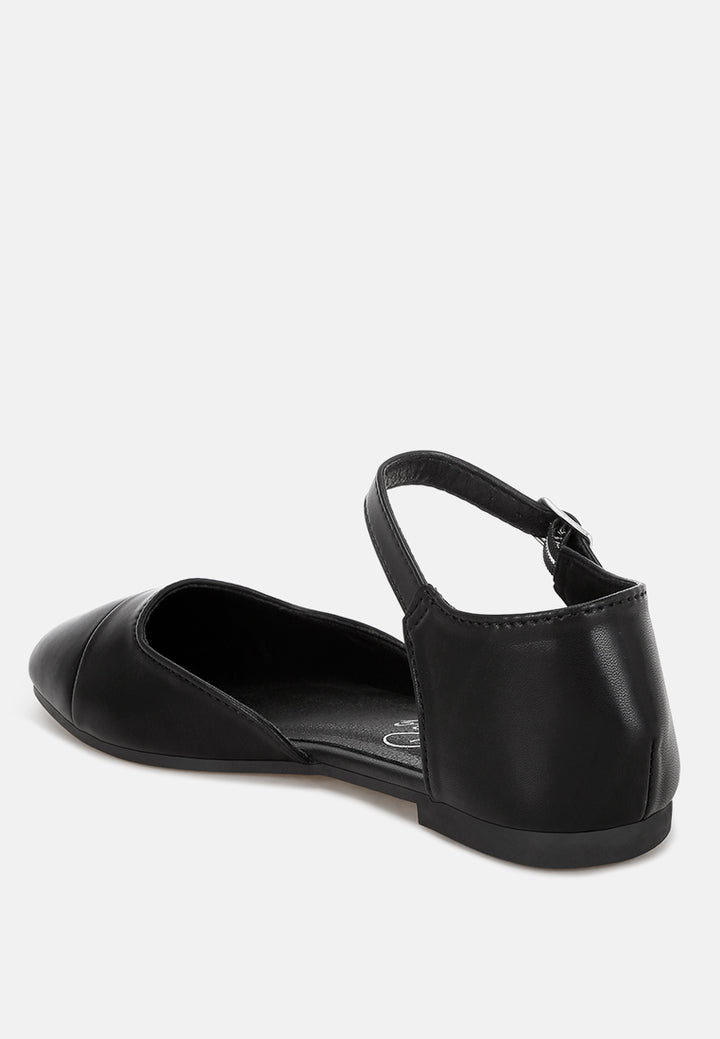 Montclair Two Tone Flat Sandals#color_black-smooth