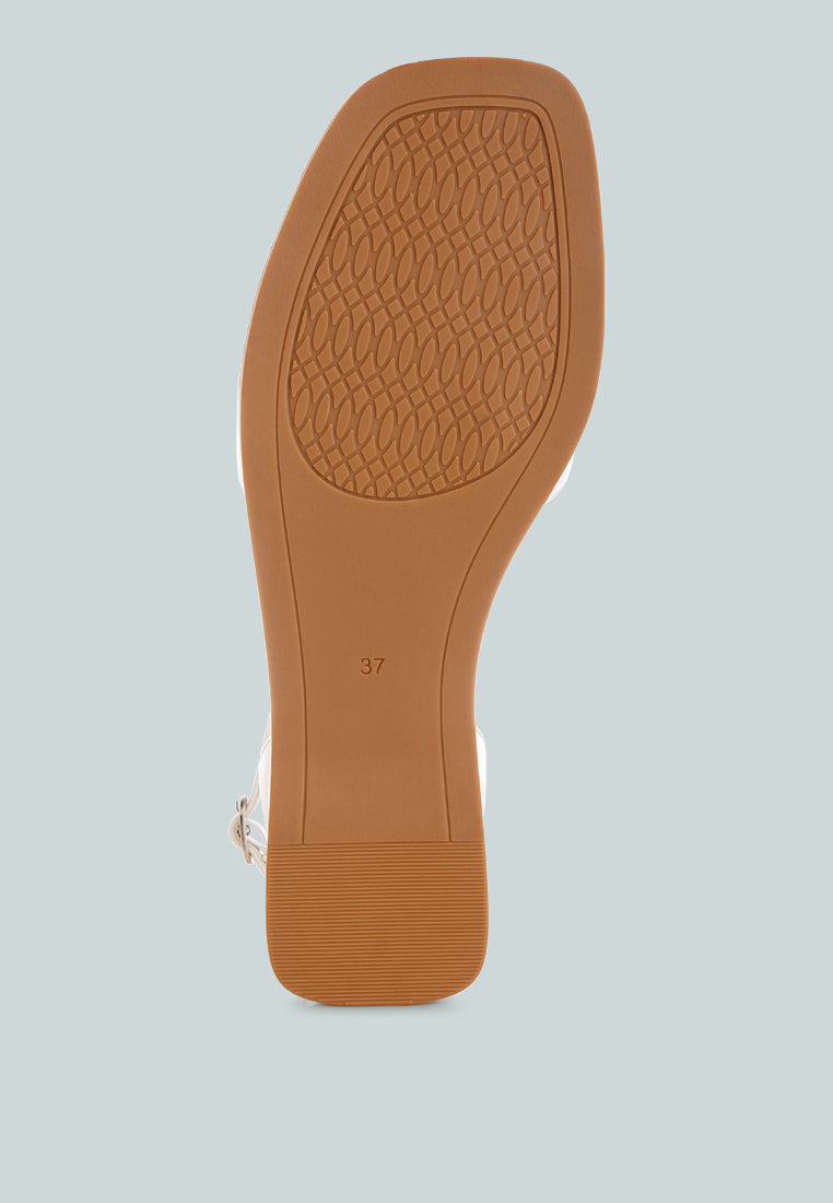 beaded flat sandals by ft#color_white