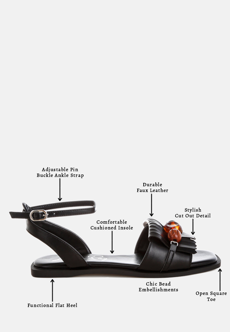 morgine beaded flat sandals#color_black-smooth