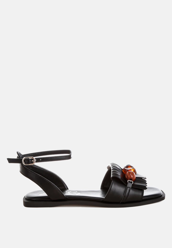 morgine beaded flat sandals#color_black-smooth