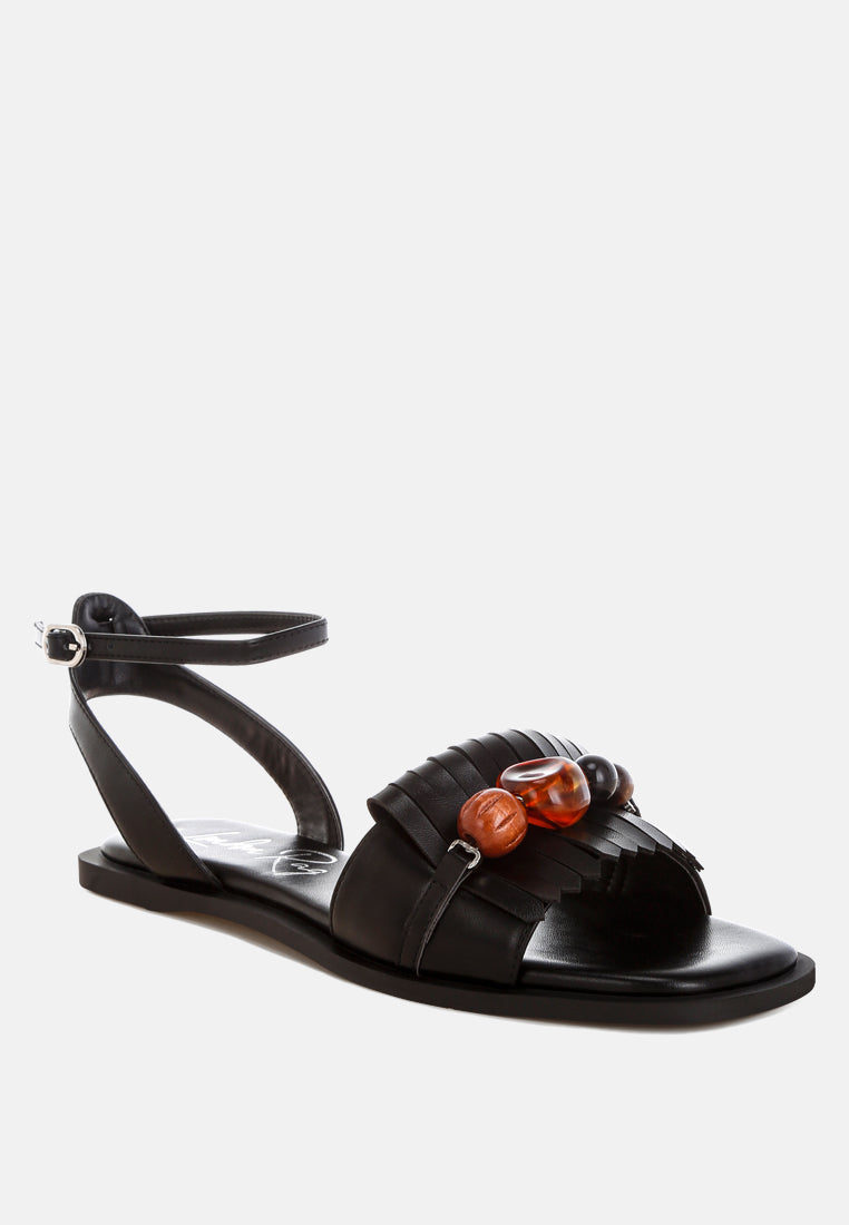 morgine beaded flat sandals#color_black-smooth