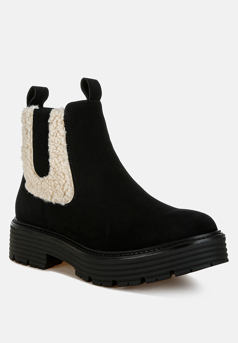 mothman faux fur detail chunky ankle boots#color_black