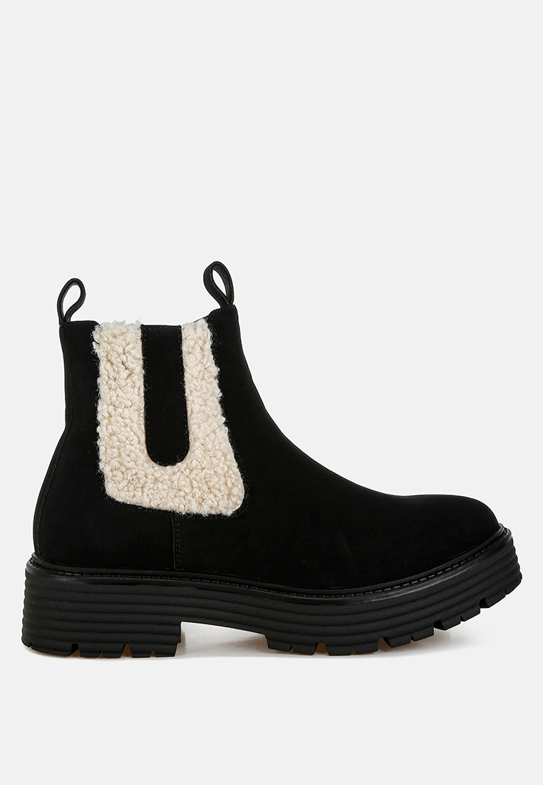 mothman faux fur detail chunky ankle boots#color_black