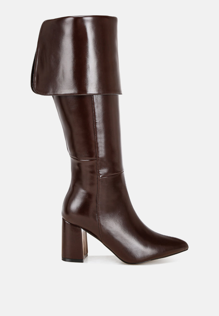 mulbari foldover block heel boots#color_brown-smooth