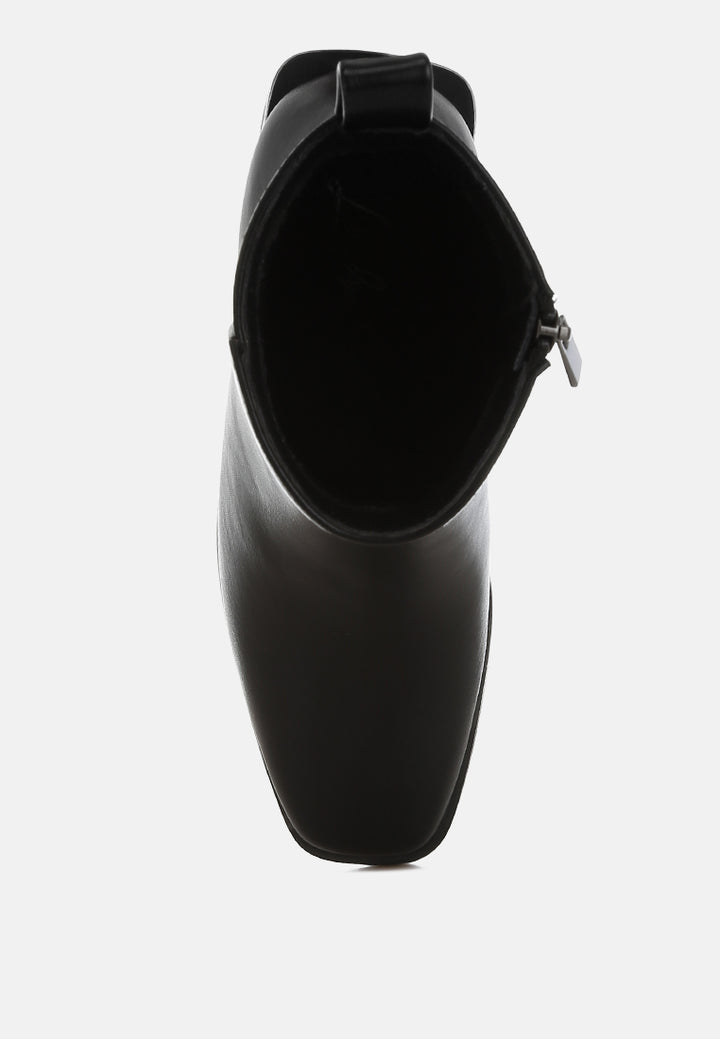 square toe faux leather boots by ruw#color_black