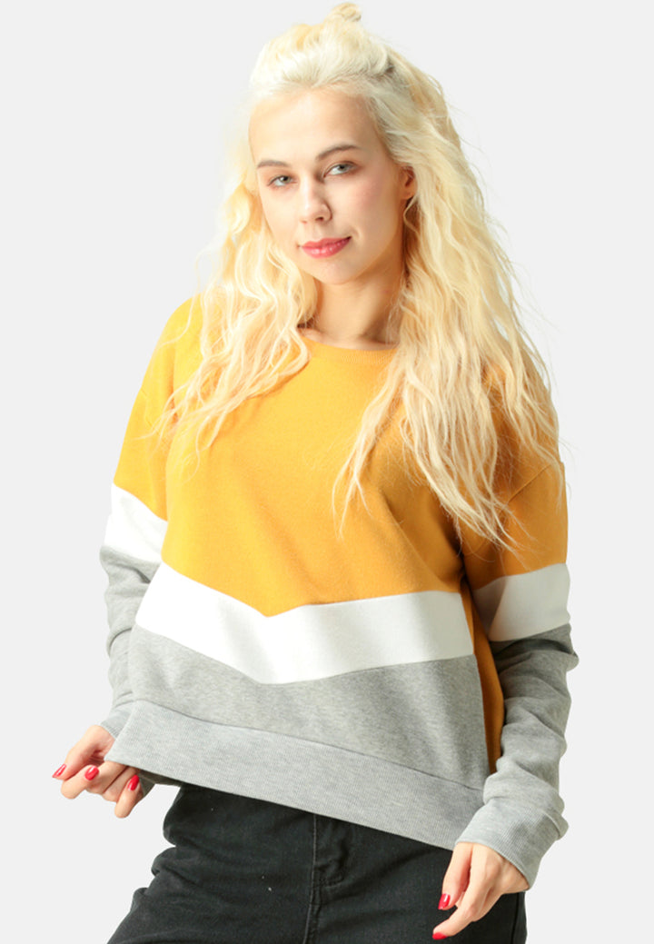 monotone colour block sweatshirt#color_yellow
