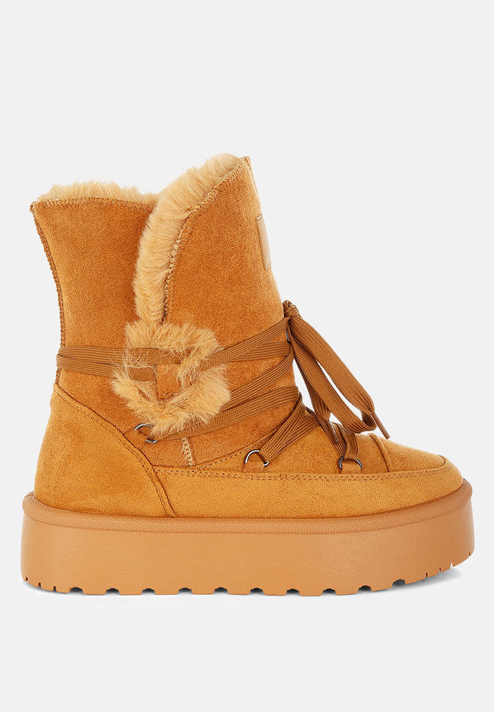 noaya chunky faux fur snow boots#color_tan