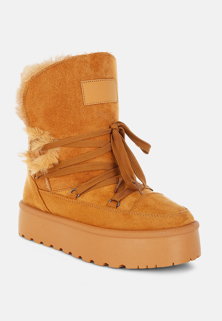 noaya chunky faux fur snow boots#color_tan