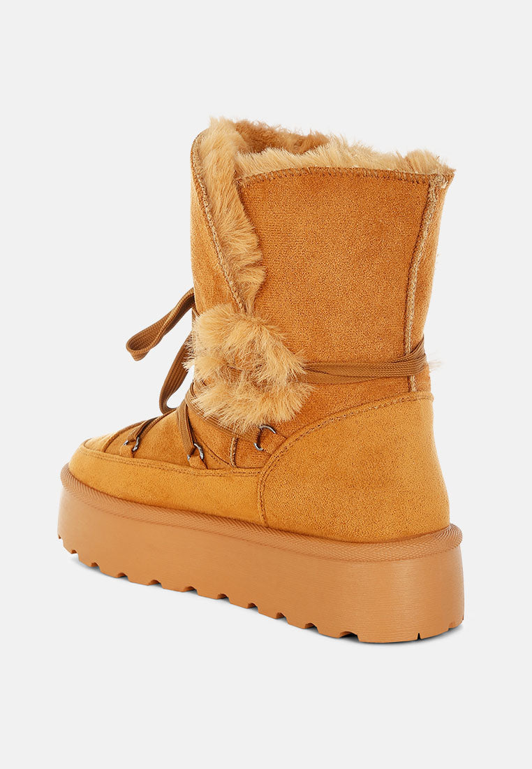 noaya chunky faux fur snow boots#color_tan