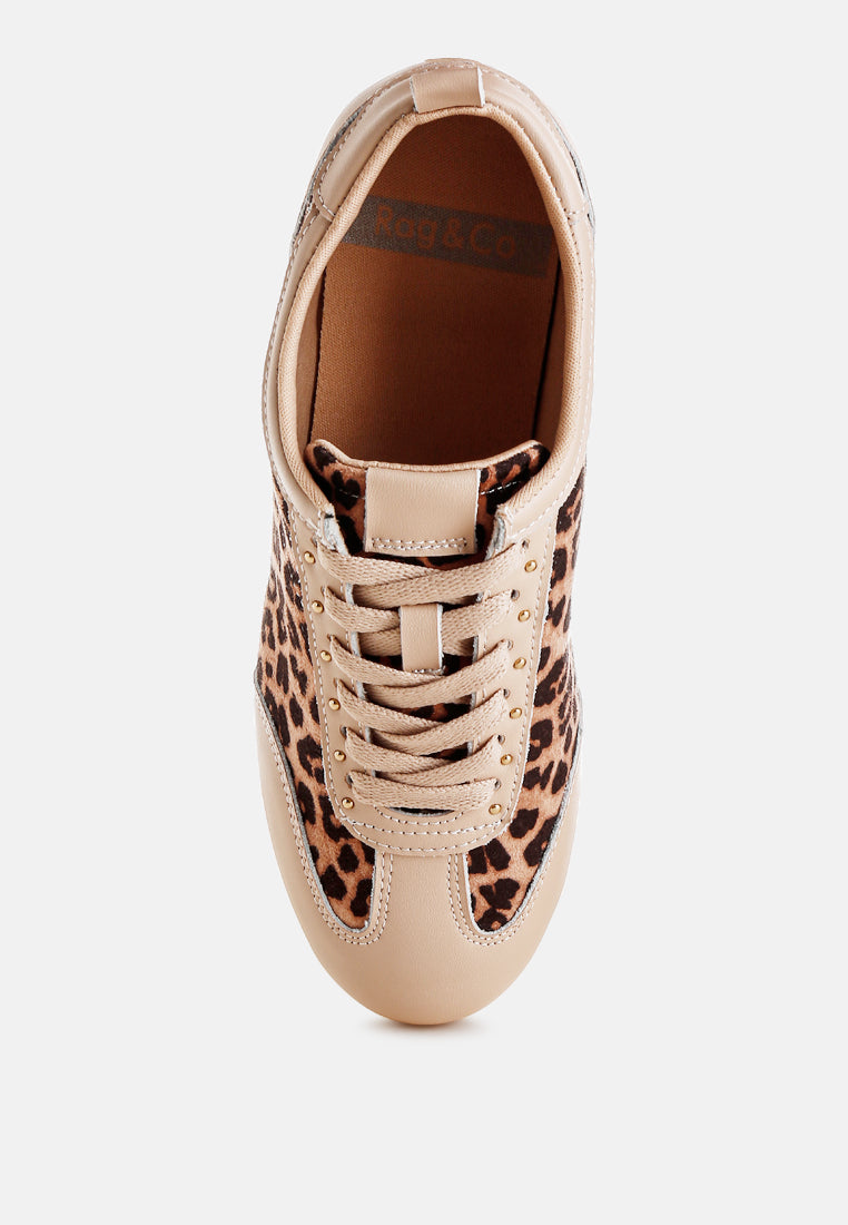 Zapatillas de cuero real con estampado de leopardo narati#color_leopard