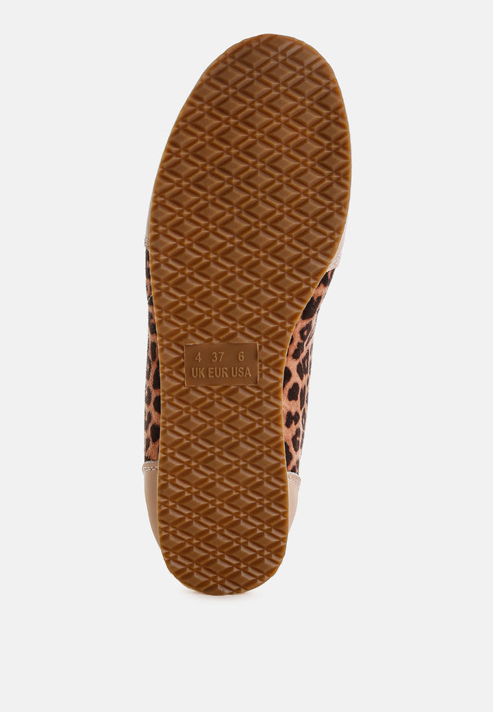 Zapatillas de cuero real con estampado de leopardo narati#color_leopard