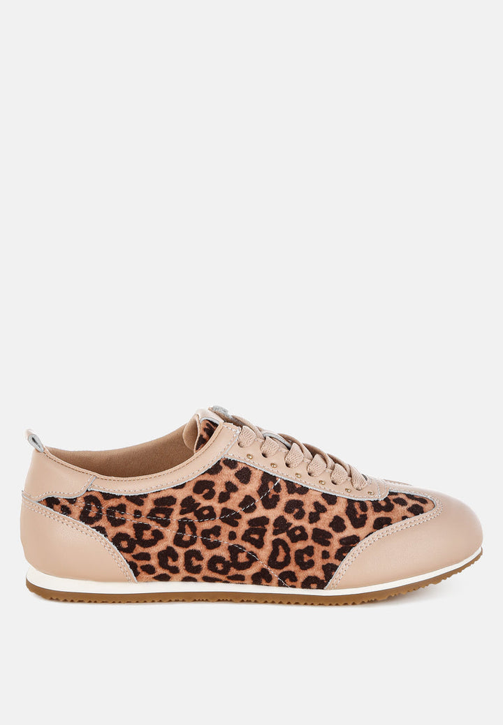 Zapatillas de cuero real con estampado de leopardo narati#color_leopard