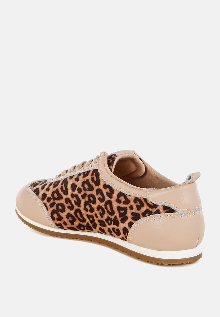 Zapatillas de cuero real con estampado de leopardo narati#color_leopard