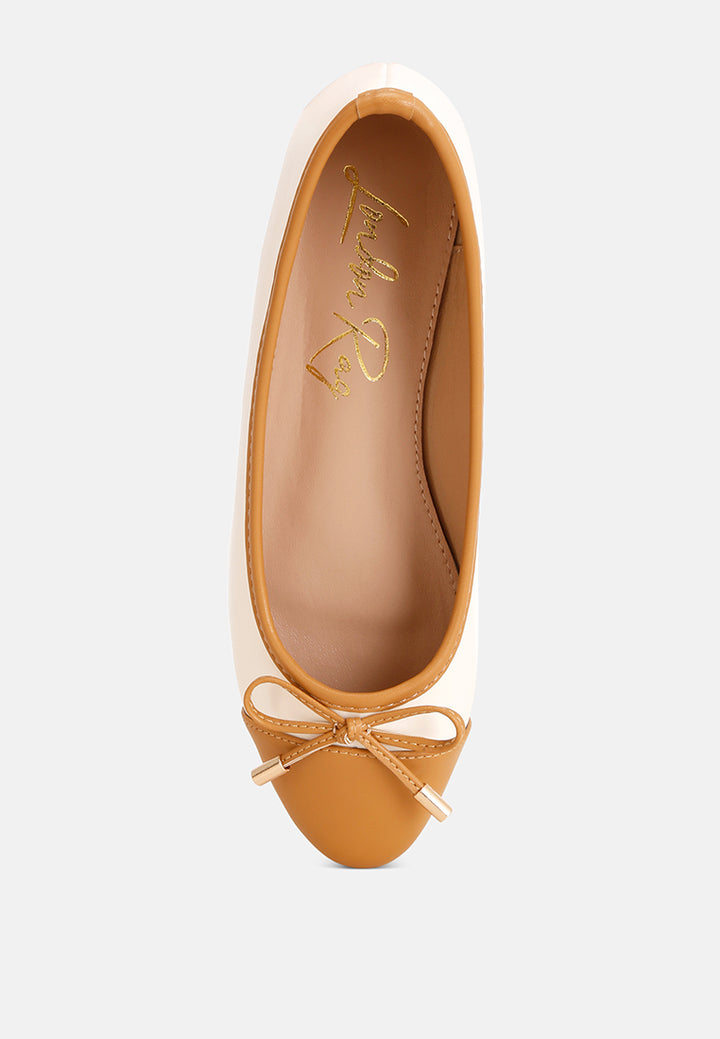 natania two tone ballet flats#color_off-white-tan