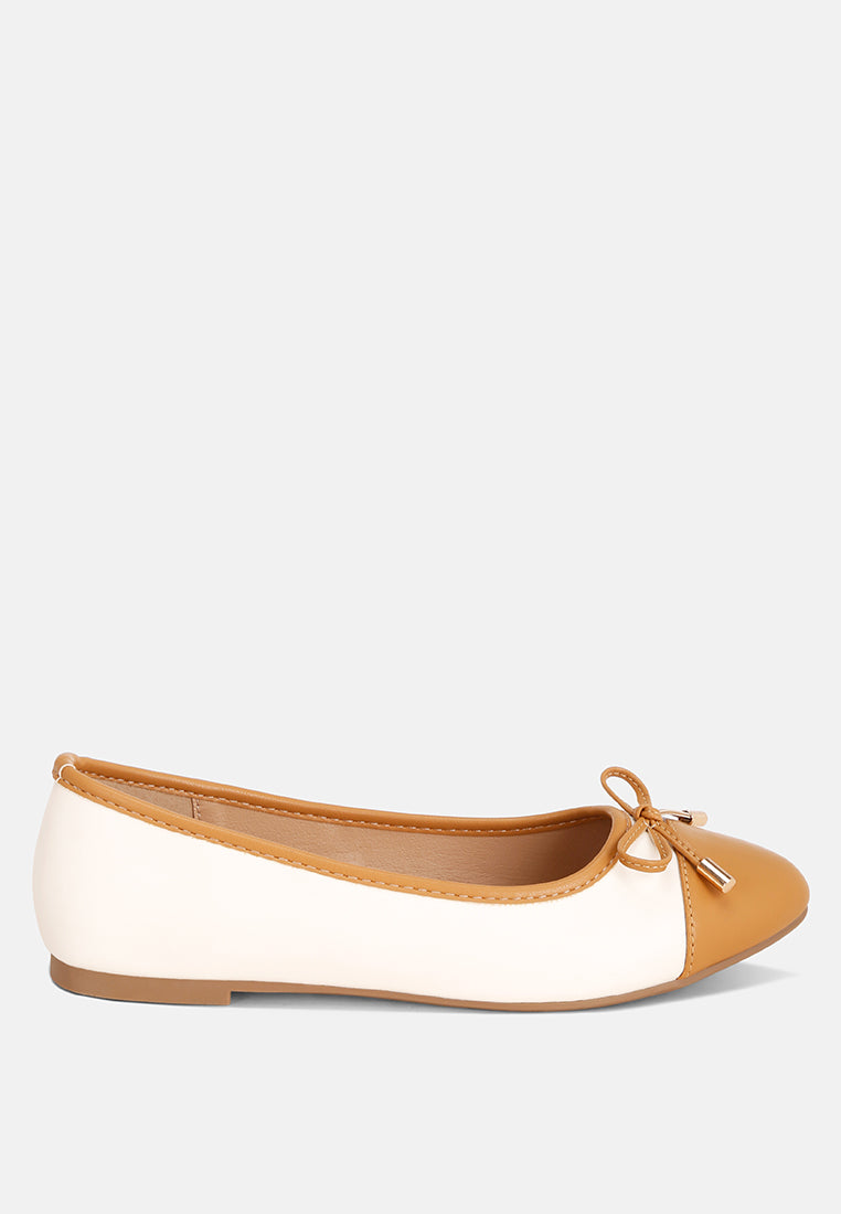 natania two tone ballet flats#color_off-white-tan