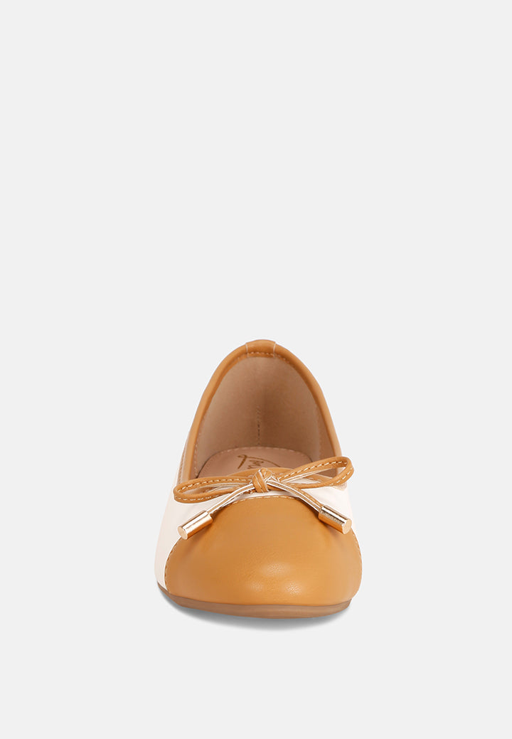 natania two tone ballet flats#color_off-white-tan