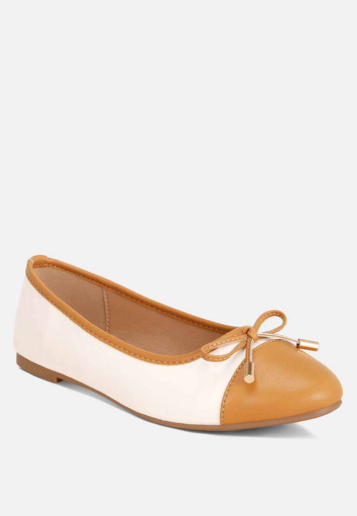 natania two tone ballet flats#color_off-white-tan