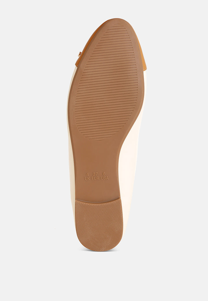natania two tone ballet flats#color_off-white-tan